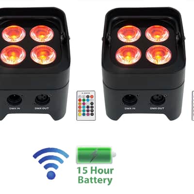 2 Rockville BEST PAR 50 Rechargeable Par Can Wash Lights w/Wireless DMX+RGBWA+UV image 1