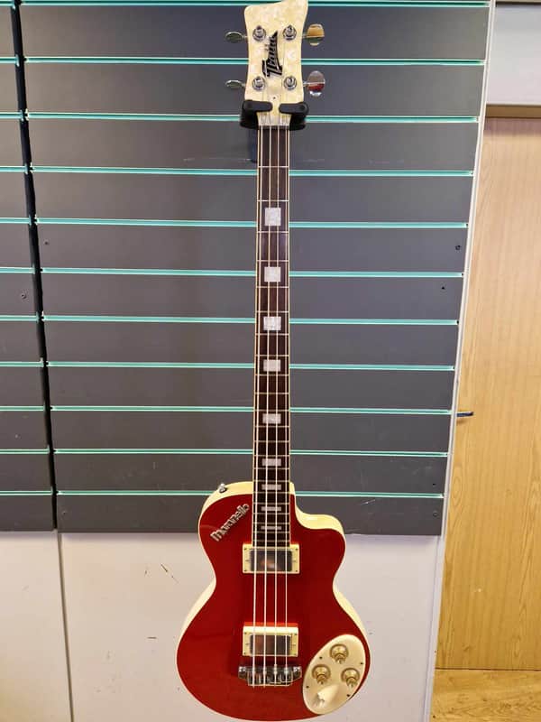 Italia Maranello Classic Red Sparkle Bass Guitar | Reverb