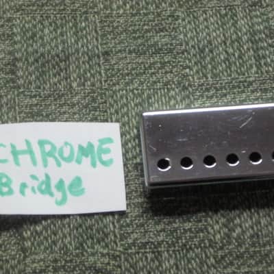 used (light medium relic'd) genuine Gibson PRPC-015 Chrome Bridge Humbucker Cover - BRIDGE pole spacing: 52mm -- 2 and 1/16 inch image 5
