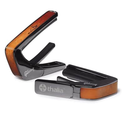 Thalia Guitar Capo - Gibson Officially Licensed (With Gibson Specific Fret Pad Models) Gibson Hummingbird Sunburst , Black Chrome image 1
