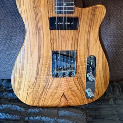 Custom Full access Telecaster style Flamed Olive Wood top, Custom wound pickups -Wenge neck image 1