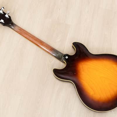 1987 Yamaha Super Axe SA-1800 Vintage Carved Top Semi-Hollow Guitar Brown Sunburst w/ Spinex Humbuckers, Case image 10