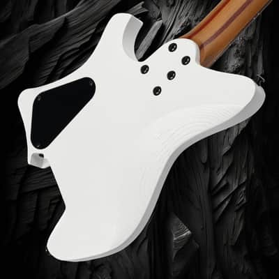 EART GW-7F, 7 String Headless Shape Guitar, Roasted Ash Solid Body, 24F Rounded Ends Jumbo Stainless Steel image 12