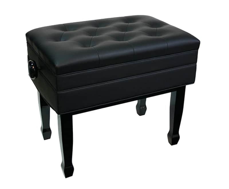 Piano Bench-adjustable Deluxe Compartment - Black image 1