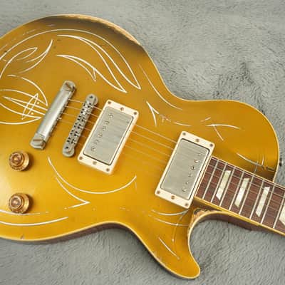 2014 Gibson Billy Gibbons Pinstripe Les Paul Goldtop, Aged / Signed image 6