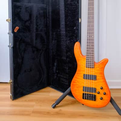 Spector Q5 Pro 5 string bass Amber Burst Finish + EMGHZ Pickups + EMG BTS Preamp + Original Case image 7