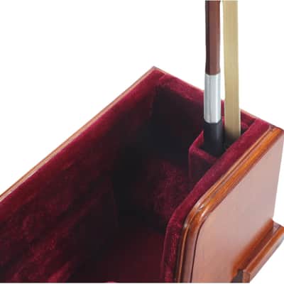 Handcrafted Solid Wood Violin & Bow Stand, Red Velvet Lining, Elegant Display image 4