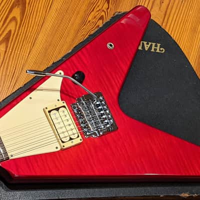 Hamer 1984 K.K. Downing Signature Flying V Vector Translucent Red Flame Top VINTAGE Guitar w/OHSC, RARE & EXC! image 2