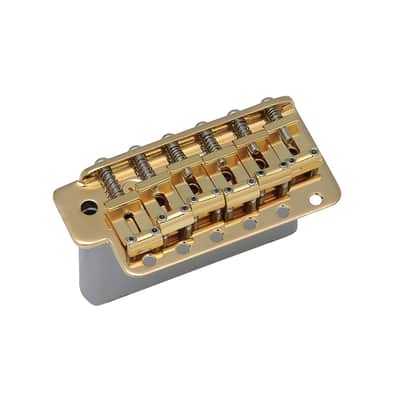 Vintage Strat Tremolo Steel Sustain Block USA Threads-Gold, Left Handed image 5