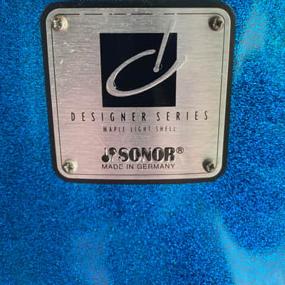 SONOR DESIGNER 16" FLOOR TOM BLUE SPARKLE LONG LUGS / MADE IN GERMANY image 2