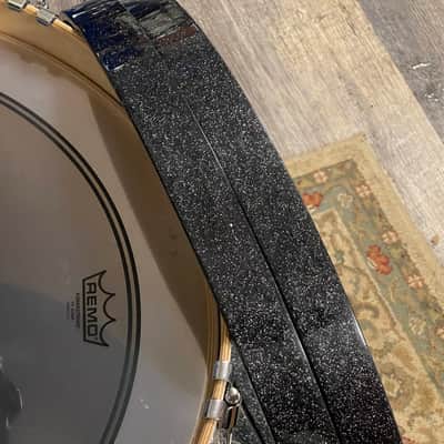 (2) Yamaha 22" Birch Custom Absolute Bass Drum Hoops Black Sparkle Rims image 10