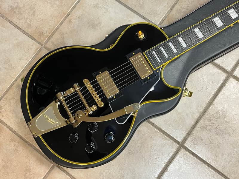 Epiphone Joe Bonamassa '59 Les Paul Custom Electric Guitar Antique Ebony image 1