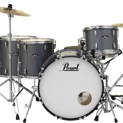 Pearl Roadshow Drum Set 5-Piece Complete Kit with Cymbals and Stands, Charcoal Metallic (RS525WFC/C706) image 1