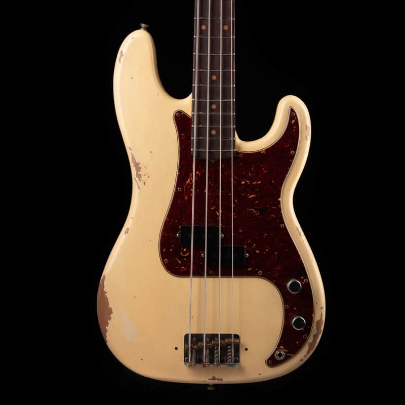 Pre-Owned 2024 Fender Custom Shop 1964 Precision Bass Relic Aged Vintage White With OHSC image 1