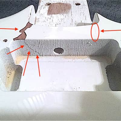 RARE FLOYD ROSE KRAMER VOYAGER (WHITE) GUITAR BODY - NEEDS REPAIRS (GLUE, PAINT TOUCH-UP) image 9