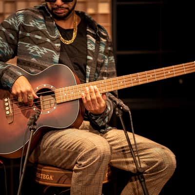 Ortega D7E-BFT-4 Deep Series 7 Spruce Top Mahogany Neck Medium Scale 4-String Acoustic-Electric Bass Guitar image 18
