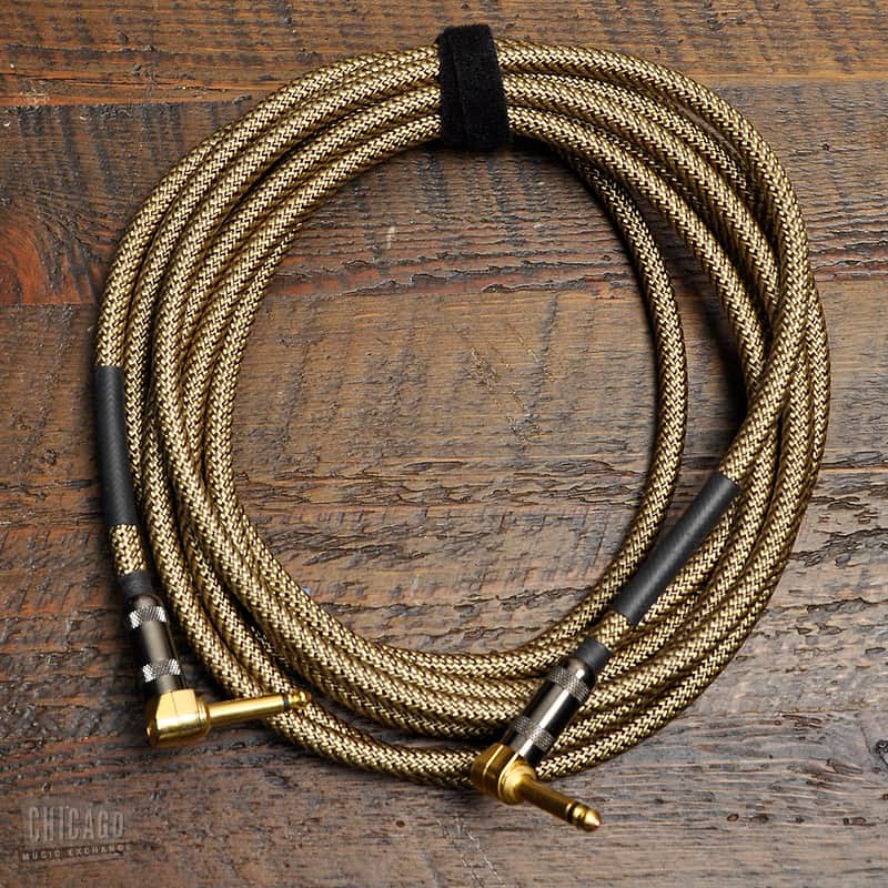 Lava Vintage Tweed 1/4 Inch Instrument Cable 15' Angle-Angle image 1