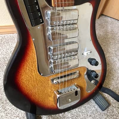 RARE Melody Plus RD4V 1965 4 Pickup Sunburst Vintage Solid Body Electric Guitar image 1