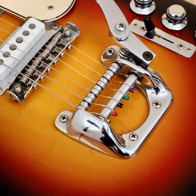 1960s Vox Mark VI Teardrop Vintage Electric Guitar Sunburst w/ Case, Eko image 9
