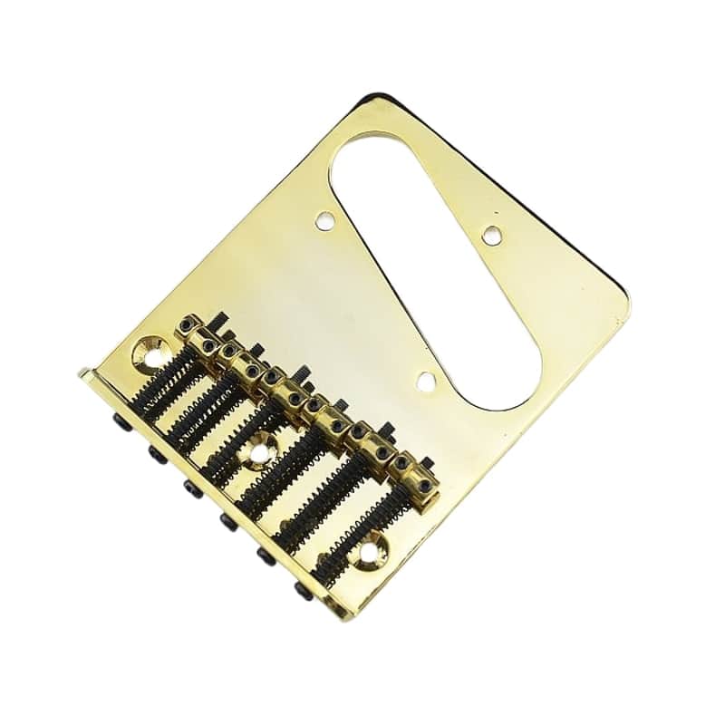 Gold Guitar Tele Style 6 Brass Saddles Bridge image 1