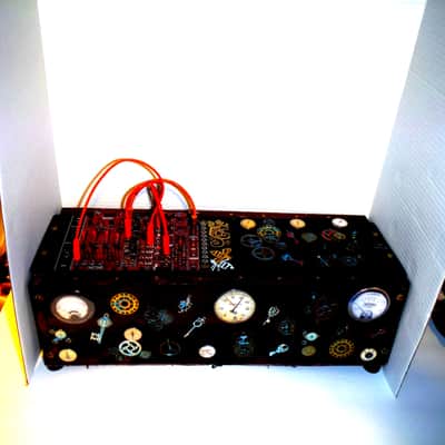 Synth Portal Steampunk Modular Powered Synthesizer-no modules 2025 - Wood/black & bronze image 2