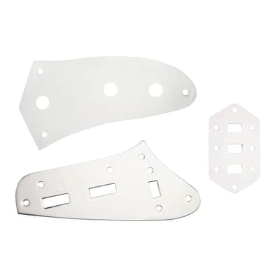 Jaguar Guitar Upper & Lower Control Switch Plate Set fits Fender/Squier - Chrome image 7