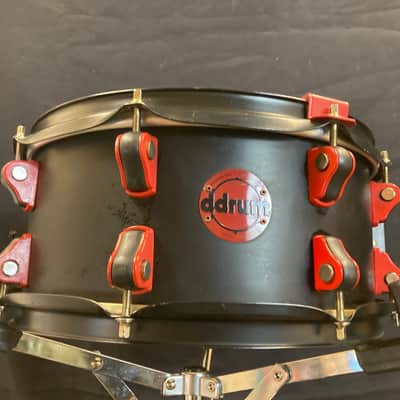 ddrum - HYSD6X13SB 6x13" Hybrid Snare Drum with Built-In Trigger 2010s - Black, Red image 4