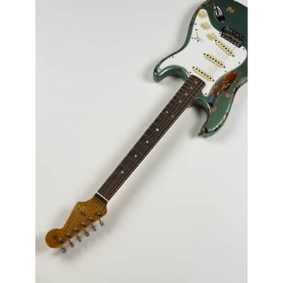 Fender CUSTOM SHOP STRATOCASTER 1965  - SUPER HEAVY RELIC SF Aged Sherwood Green Metallic over 3 Ton Sunburst image 5