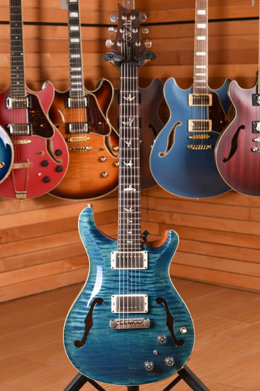 PRS Paul Reed Smith Hollowbody II Piezo Pattern 85/15LT Aquamarine image 1