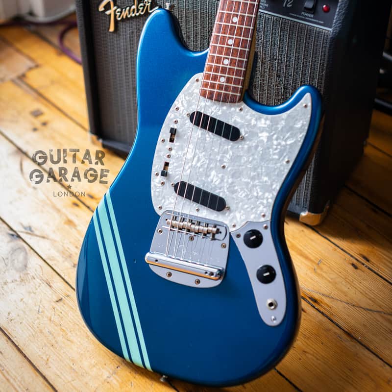 2002 Fender Japan Mustang MG69 Competition Blue "Teen Spirit" offset guitar - cool CIJ! image 1