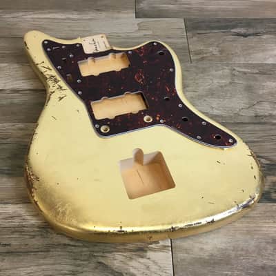 Made to Order - FRANCHIN Neptune guitar body Relic Aged METALLIC LEAF (Gold/Silver/Copper) Basswood Poplar Offset Jazzmaster Style Made in Italy image 4