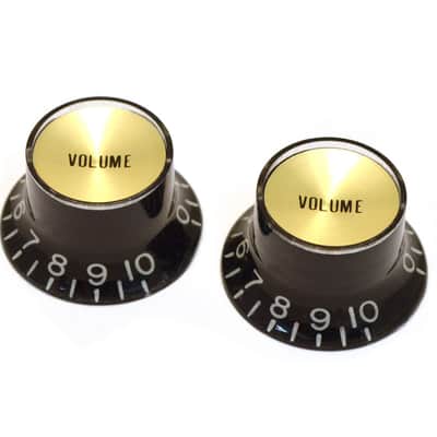 PK-3294-023 Black/Gold Reflector Knobs Volume Gibson® USA/CTS Split Shaft Pots