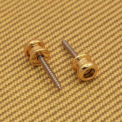 AP-0682-002 (2) Strap Gold Buttons & Screws for Schaller Guitar & Bass *