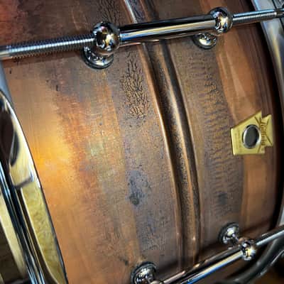 Mint Ludwig LC663T Copper Phonic 6.5x14" 10-Lug Snare Drum with Tube Lugs - Raw Copper image 2