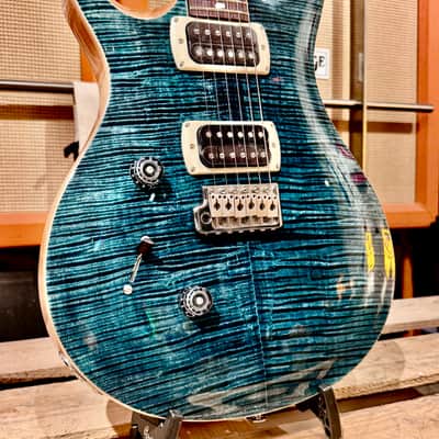 PRS GUITARS LEFTY CUSTOM 24 Super Curly Top  ZURDA GAUCHER SLATE BLUE (Matched Flame Top) S/N : CTI HO45477 image 10