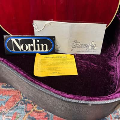 *Video* 1976 Gibson Hummingbird Jumbo Acoustic Wine Red Norlin Era w/OHSC & Hang Tags image 8