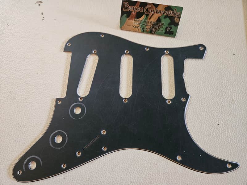 Fender Stratocaster Aged Relic 3 ply Pickguard Black 62 59-62 image 1
