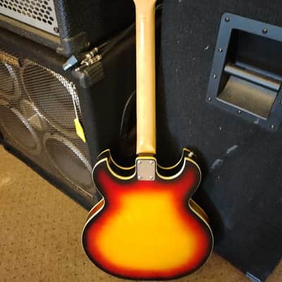 Vintage 60's MIJ Conrad Semi Hollowbody 3 Pickup w/ Trem Case Free Ship! image 2