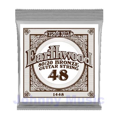.048" Earthwood 80/20 Bronze Wound Over Brass-Plated High-Carbon Steel Hex-Core Acoustic Guitar Single String image 1