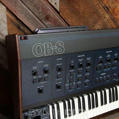 Oberheim OB-8 61-Key 8-Voice Synthesizer 1983 - Blue with Wood Sides image 3