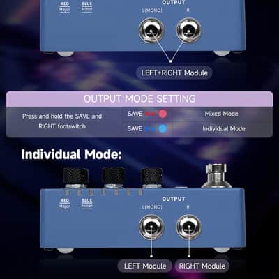 Mooer harmony x2 Dual Channel Harmony Pedal,price Guitar Effects Pedal up to 12 Pitches Each Pitch has 11 Harmony Modes Professional Stereo for Electric Guitar and Bass (Price includes the import duty for US buyer) image 4