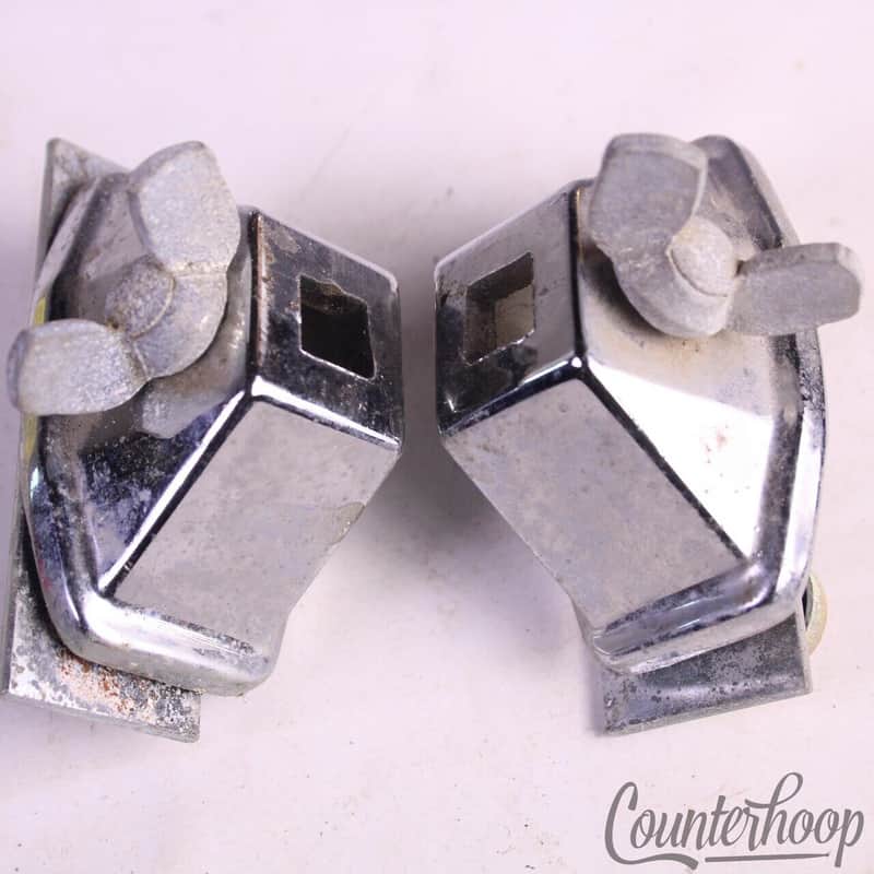 Ludwig Bass Drum Spur Mounts Vintage 70s Super Classic Chrome 3/8"Smaller Square image 1