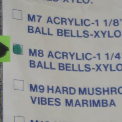one pair new old stock (with packaging) pair of Vic Firth M8 American Custom Bells, Xylophone & Keyboard (Hard Acrylic) 1 1/4" Ball, birch natural wood shafts (sticks) image 5
