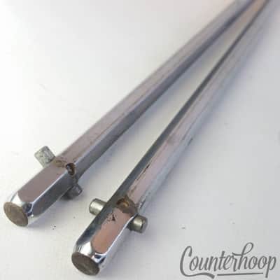 *Rogers Hex Spurs Bass Drum Legs Chrome Vintage 60s Holiday Cleveland USA Long* - Fair / 6.95/24.95 image 2