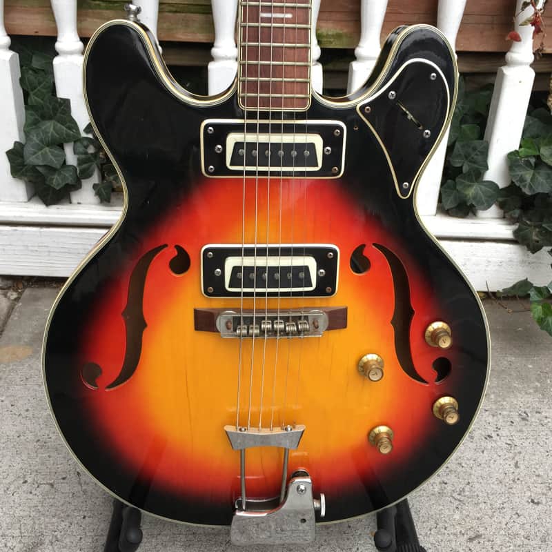 1960s Univox 335 Semi-Hollow Body Vintage Electric Guitar MIJ image 1