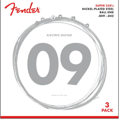 Fender Super 250L NPS Ball End Strings (.009-.042 Gauges) 3-Pack image 3