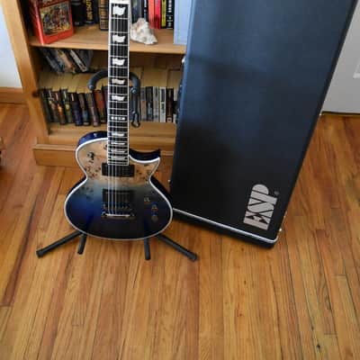 ESP E-II Eclipse , 2025, Blue natural fade, Burl top, OHSC, Exceptional condition image 19