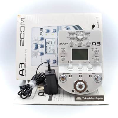 Zoom A3 Acoustic Guitar Preamp Guitar Multi Effect Pedal With Original Box Power Supply 025195