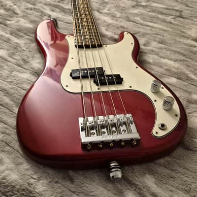 Fender Precision V Parts Bass - 5-String - Zebrawood Neck - 2000s - Candy Apple Red image 4