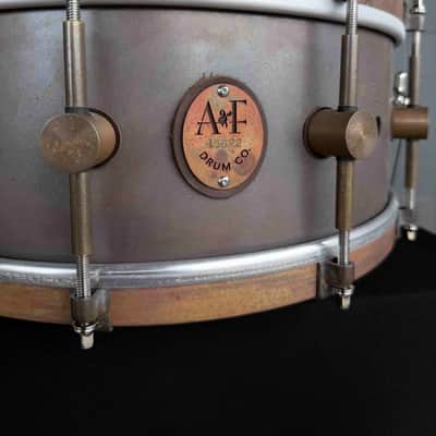 A&F Drum Co. Raw Copper 5.75x14 Snare Drum (Store Demo) image 2